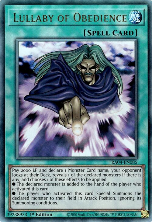 Lullaby of Obedience [RA04-EN085] Prismatic Ultimate Rare | Card Merchant Takapuna