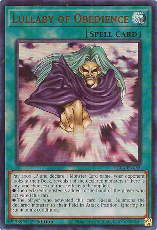 Lullaby of Obedience [RA04-EN085] Ultra Rare | Card Merchant Takapuna