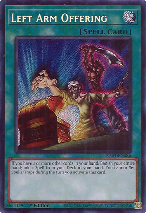 Left Arm Offering [RA04-EN086] Secret Rare | Card Merchant Takapuna