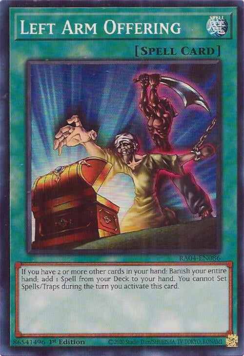 Left Arm Offering [RA04-EN086] Super Rare | Card Merchant Takapuna