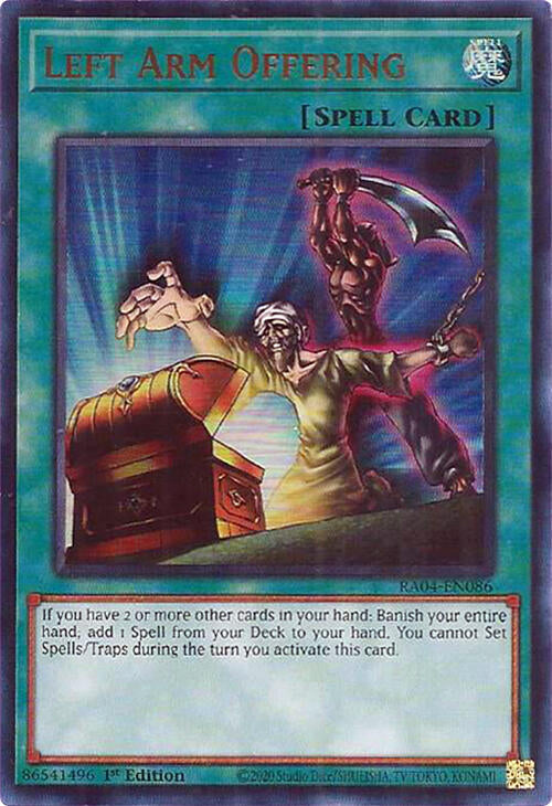 Left Arm Offering [RA04-EN086] Ultra Rare | Card Merchant Takapuna