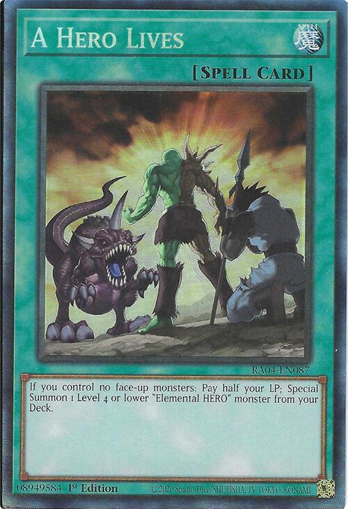 A Hero Lives [RA04-EN087] Prismatic Collector's Rare | Card Merchant Takapuna