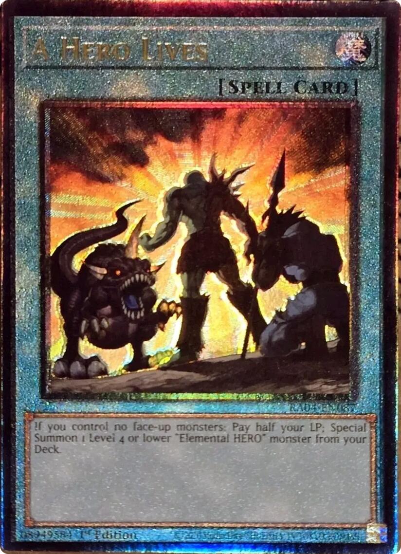 A Hero Lives [RA04-EN087] Prismatic Ultimate Rare | Card Merchant Takapuna