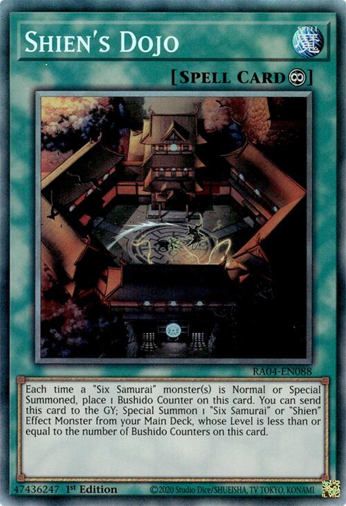 Shien's Dojo [RA04-EN088] Prismatic Collector's Rare | Card Merchant Takapuna