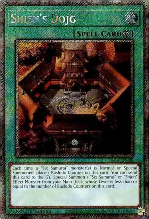 Shien's Dojo [RA04-EN088] Platinum Secret Rare | Card Merchant Takapuna