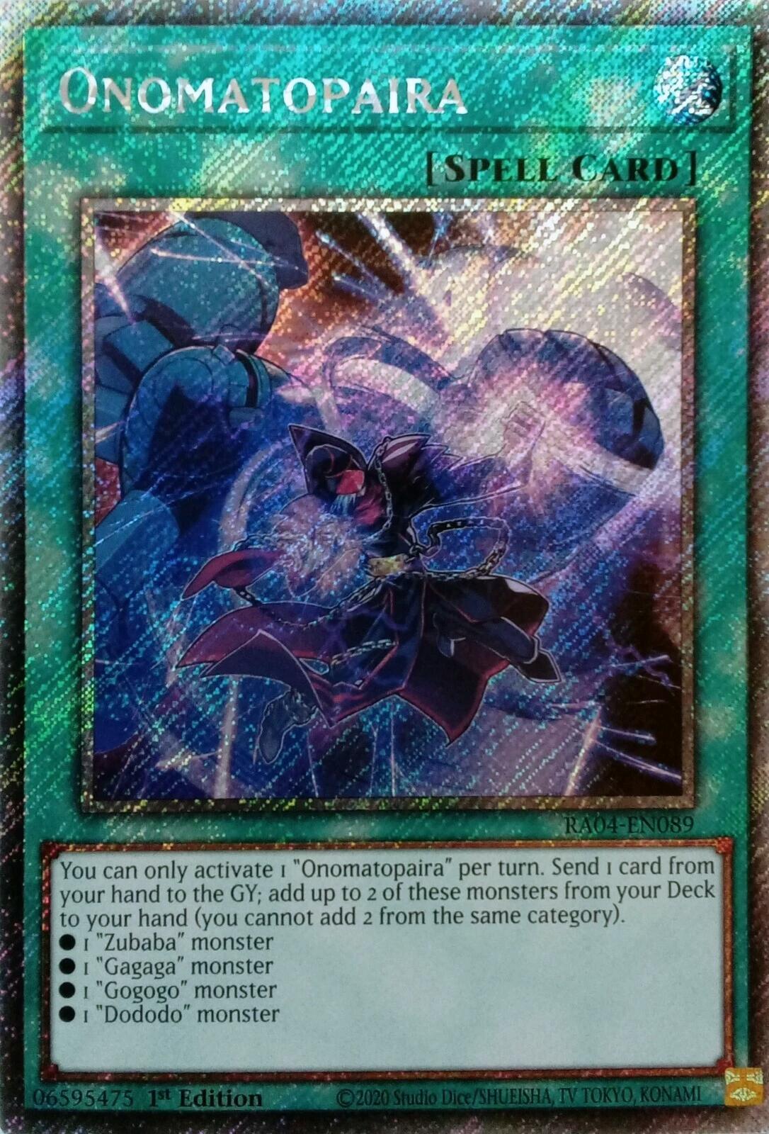 Onomatopaira [RA04-EN089] Platinum Secret Rare | Card Merchant Takapuna