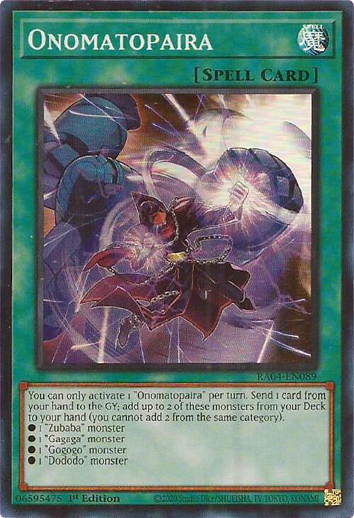 Onomatopaira [RA04-EN089] Super Rare | Card Merchant Takapuna