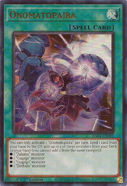 Onomatopaira [RA04-EN089] Ultra Rare | Card Merchant Takapuna