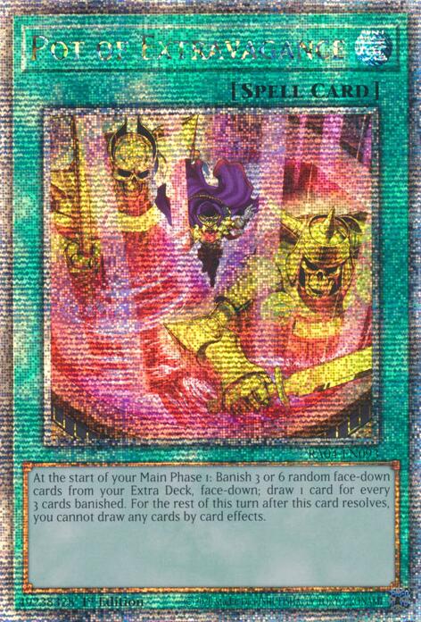 Pot of Extravagance (New Art) [RA04-EN093] Quarter Century Secret Rare | Card Merchant Takapuna
