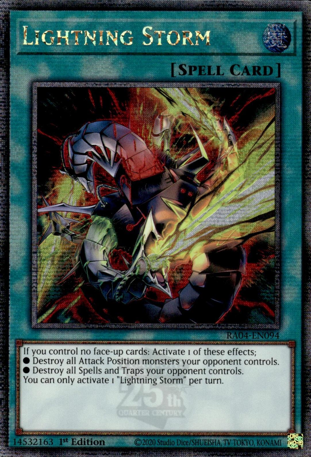 Lightning Storm (New Art) [RA04-EN094] Quarter Century Secret Rare | Card Merchant Takapuna