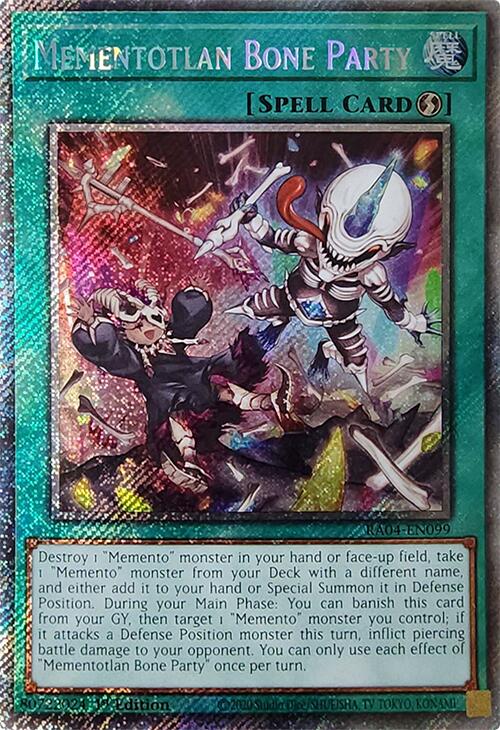 Mementotlan Bone Party [RA04-EN099] Platinum Secret Rare | Card Merchant Takapuna