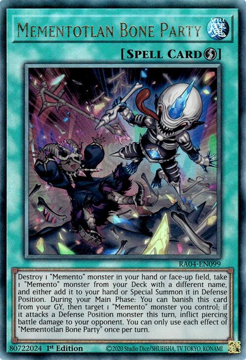 Mementotlan Bone Party [RA04-EN099] Prismatic Ultimate Rare | Card Merchant Takapuna