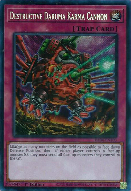 Destructive Daruma Karma Cannon [RA04-EN103] Secret Rare | Card Merchant Takapuna