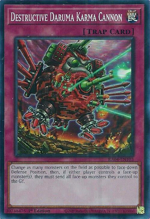 Destructive Daruma Karma Cannon [RA04-EN103] Super Rare | Card Merchant Takapuna