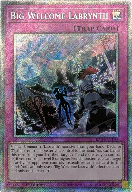 Big Welcome Labrynth [RA04-EN104] Platinum Secret Rare | Card Merchant Takapuna