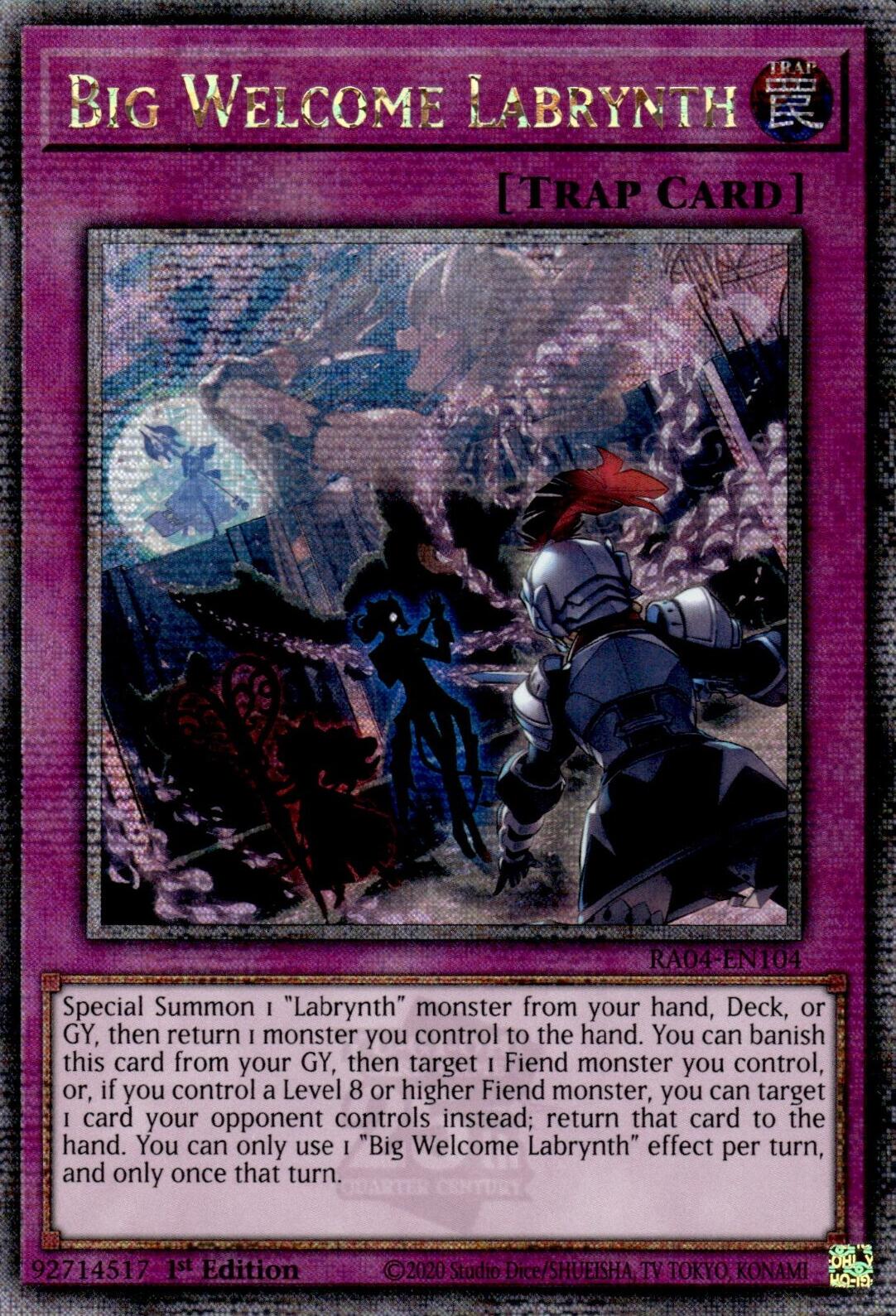Big Welcome Labrynth [RA04-EN104] Quarter Century Secret Rare | Card Merchant Takapuna