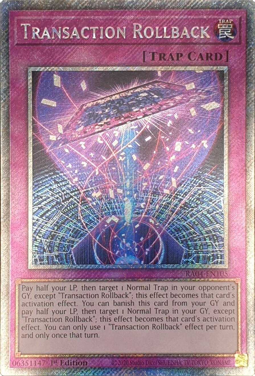 Transaction Rollback [RA04-EN105] Platinum Secret Rare | Card Merchant Takapuna