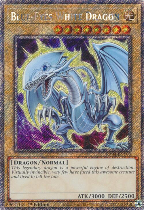 Blue-Eyes White Dragon (7th Art) [RA04-EN108] Platinum Secret Rare | Card Merchant Takapuna