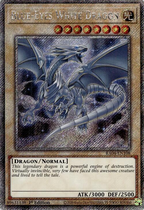 Blue-Eyes White Dragon (8th Art) [RA04-EN108] Platinum Secret Rare | Card Merchant Takapuna