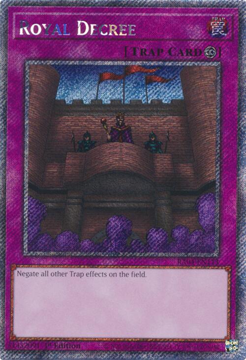 Royal Decree [RA04-EN113] Platinum Secret Rare | Card Merchant Takapuna