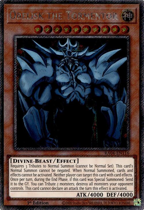 Obelisk the Tormentor [RA04-EN116] Platinum Secret Rare | Card Merchant Takapuna