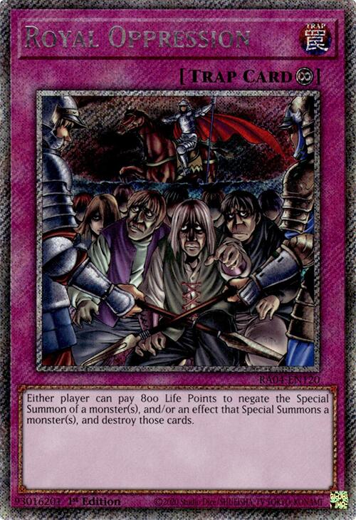 Royal Oppression [RA04-EN120] Platinum Secret Rare | Card Merchant Takapuna