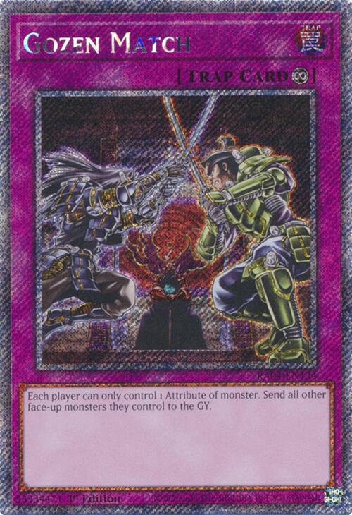 Gozen Match [RA04-EN134] Platinum Secret Rare | Card Merchant Takapuna