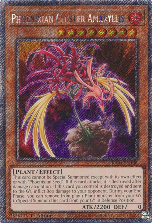 Phoenixian Cluster Amaryllis [RA04-EN136] Platinum Secret Rare | Card Merchant Takapuna