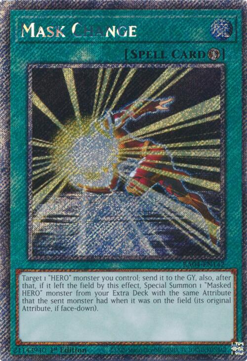 Mask Change [RA04-EN142] Platinum Secret Rare | Card Merchant Takapuna