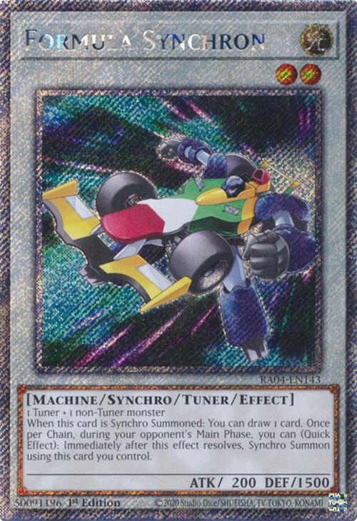 Formula Synchron [RA04-EN143] Platinum Secret Rare | Card Merchant Takapuna