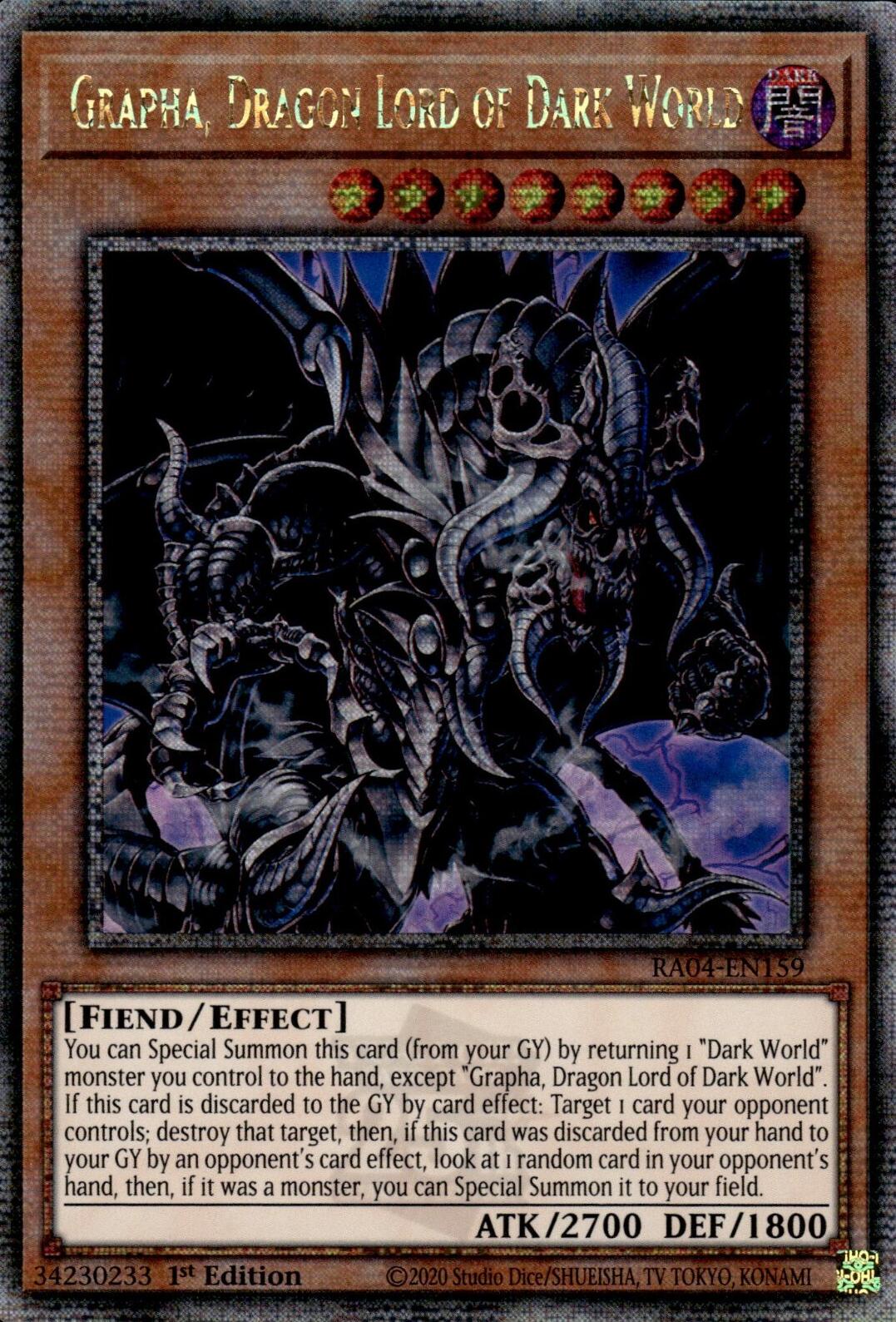 Grapha, Dragon Lord of Dark World [RA04-EN159] Quarter Century Secret Rare | Card Merchant Takapuna