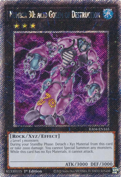 Number 30: Acid Golem of Destruction [RA04-EN165] Platinum Secret Rare | Card Merchant Takapuna