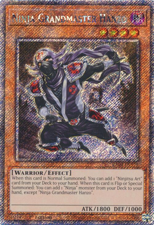 Ninja Grandmaster Hanzo [RA04-EN173] Platinum Secret Rare | Card Merchant Takapuna