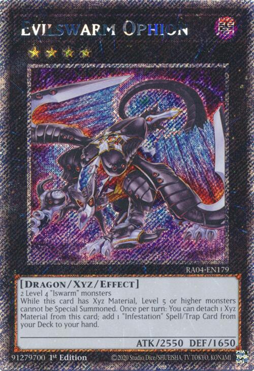 Evilswarm Ophion [RA04-EN179] Platinum Secret Rare | Card Merchant Takapuna