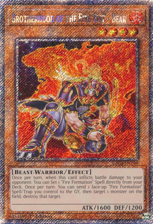 Brotherhood of the Fire Fist - Bear [RA04-EN198] Platinum Secret Rare | Card Merchant Takapuna