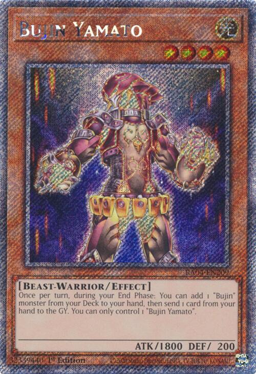 Bujin Yamato [RA04-EN209] Platinum Secret Rare | Card Merchant Takapuna