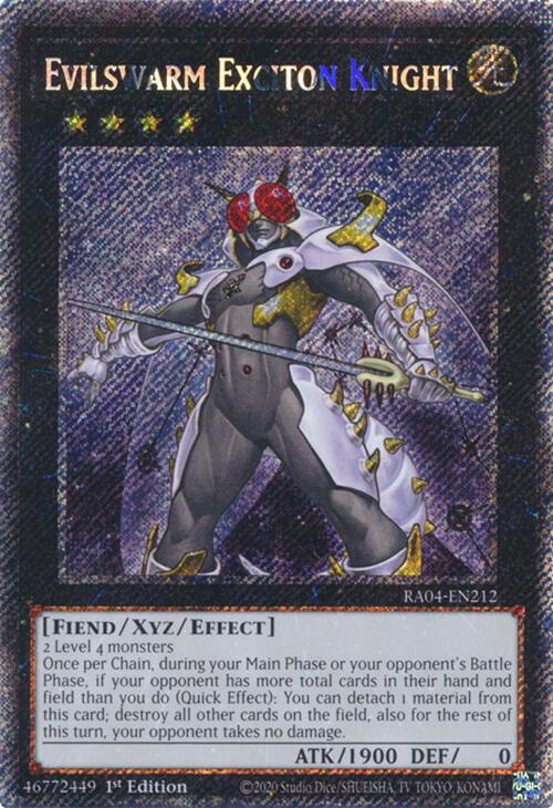 Evilswarm Exciton Knight [RA04-EN212] Platinum Secret Rare | Card Merchant Takapuna