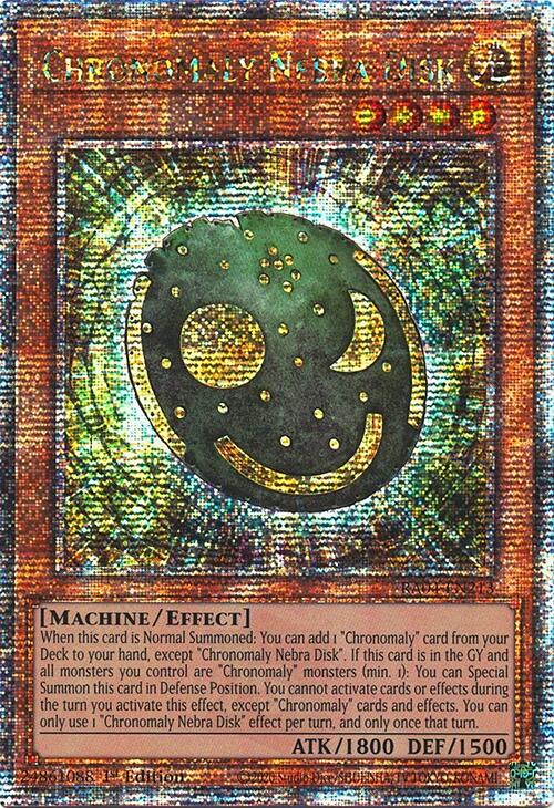 Chronomaly Nebra Disk [RA04-EN213] Quarter Century Secret Rare | Card Merchant Takapuna