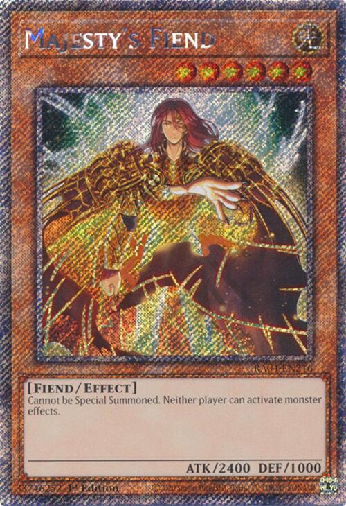 Majesty's Fiend [RA04-EN216] Platinum Secret Rare | Card Merchant Takapuna