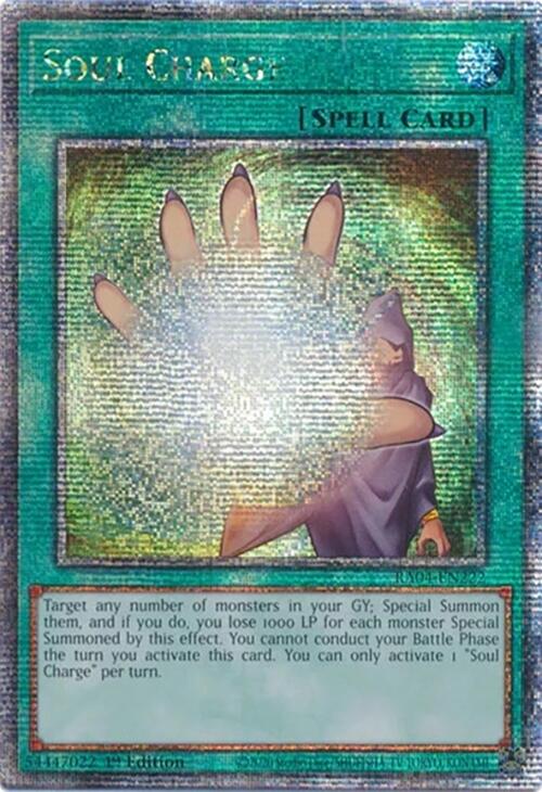 Soul Charge [RA04-EN222] Quarter Century Secret Rare | Card Merchant Takapuna