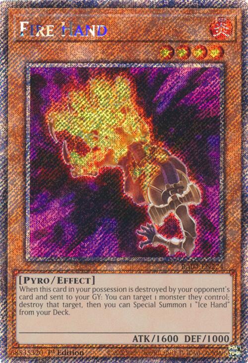 Fire Hand [RA04-EN224] Platinum Secret Rare | Card Merchant Takapuna