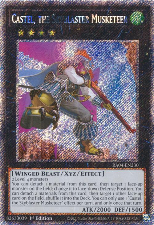 Castel, the Skyblaster Musketeer [RA04-EN230] Platinum Secret Rare | Card Merchant Takapuna