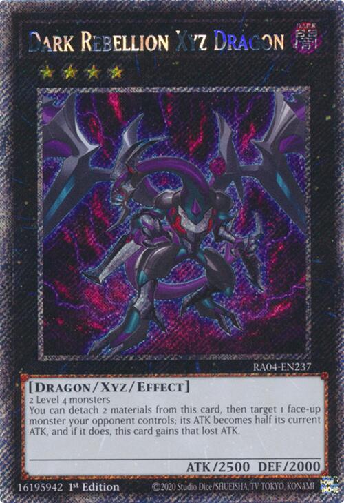 Dark Rebellion Xyz Dragon [RA04-EN237] Platinum Secret Rare | Card Merchant Takapuna