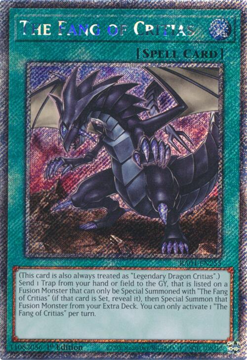 The Fang of Critias [RA04-EN255] Platinum Secret Rare | Card Merchant Takapuna