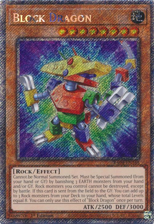 Block Dragon [RA04-EN268] Platinum Secret Rare | Card Merchant Takapuna