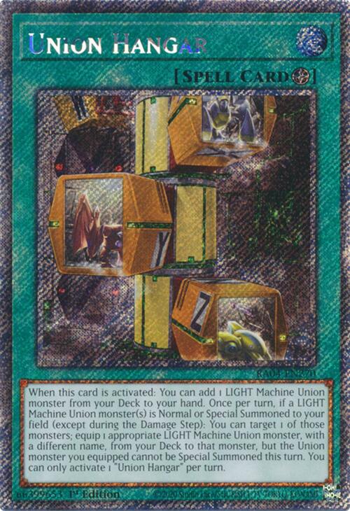 Union Hangar [RA04-EN270] Platinum Secret Rare | Card Merchant Takapuna