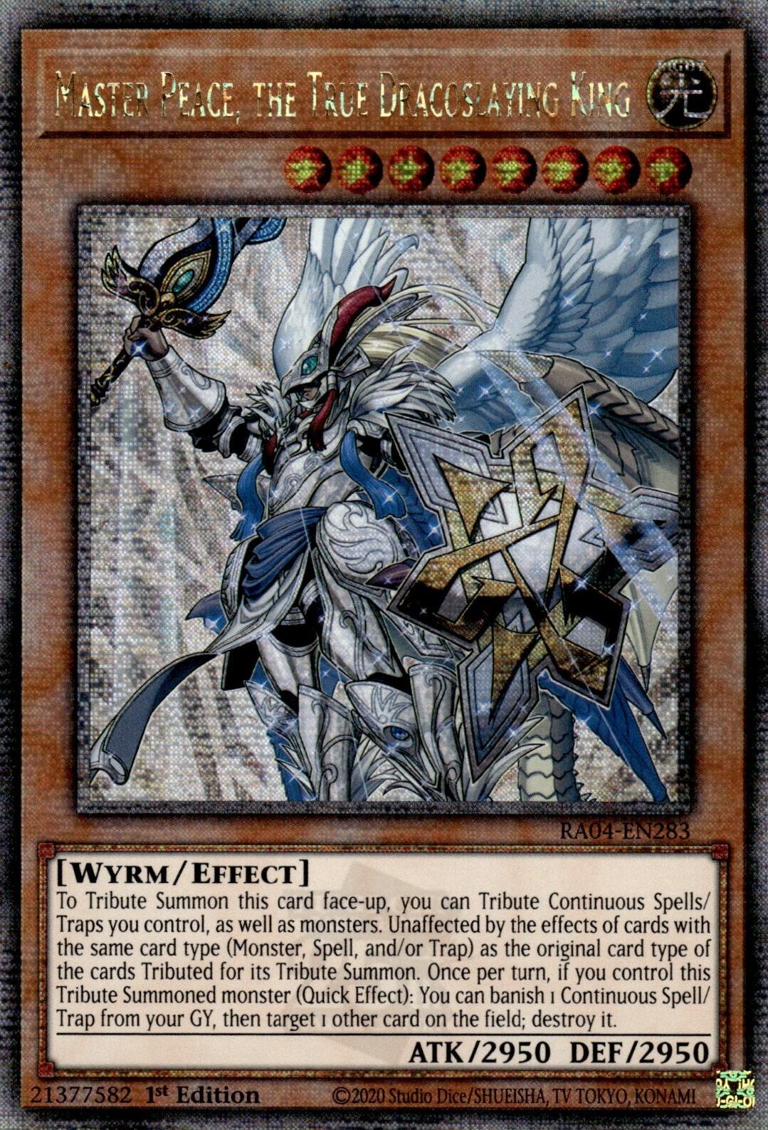 Master Peace, the True Dracoslaying King [RA04-EN283] Quarter Century Secret Rare | Card Merchant Takapuna