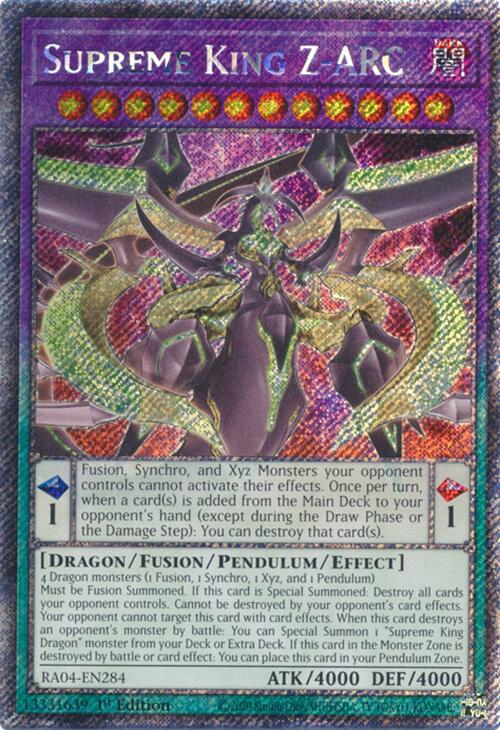 Supreme King Z-ARC [RA04-EN284] Platinum Secret Rare | Card Merchant Takapuna