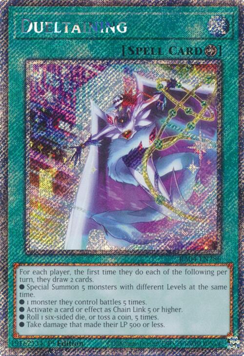 Dueltaining [RA04-EN286] Platinum Secret Rare | Card Merchant Takapuna