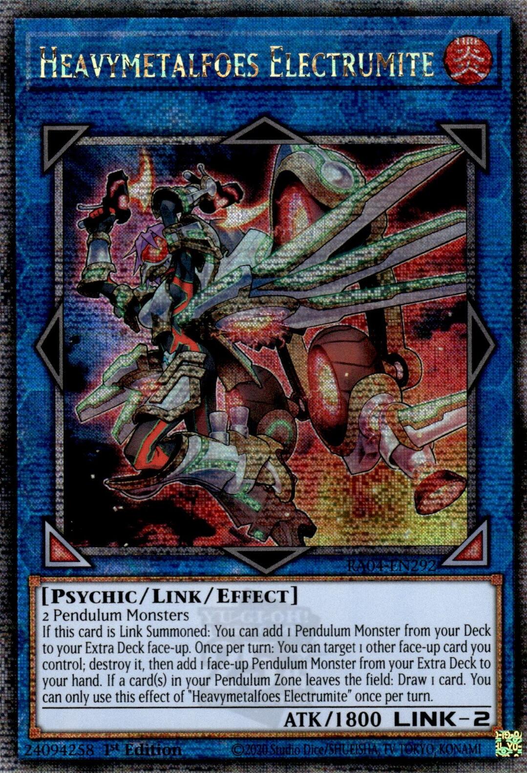 Heavymetalfoes Electrumite [RA04-EN292] Quarter Century Secret Rare | Card Merchant Takapuna